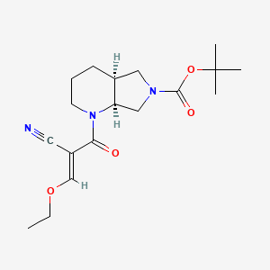 Tert-butyl (4aS,7aS)-1-[(E)-2-cyano-3-ethoxyprop-2-enoyl]-3,4,4a,5,7,7a-hexahydro-2H-pyrrolo[3,4-b]pyridine-6-carboxylate