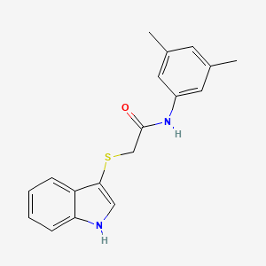 molecular formula C18H18N2OS B2794187 N-(3,5-dimethylphenyl)-2-(1H-indol-3-ylsulfanyl)acetamide CAS No. 681217-68-5