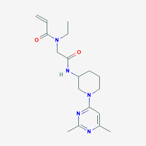 molecular formula C18H27N5O2 B2794189 N-[2-[[1-(2,6-Dimethylpyrimidin-4-yl)piperidin-3-yl]amino]-2-oxoethyl]-N-ethylprop-2-enamide CAS No. 2361728-60-9