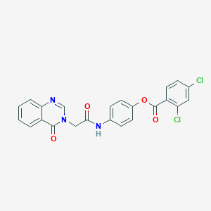 molecular formula C23H15Cl2N3O4 B279419 4-{[(4-oxoquinazolin-3(4H)-yl)acetyl]amino}phenyl 2,4-dichlorobenzoate 