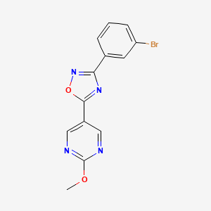 molecular formula C13H9BrN4O2 B2794192 3-(3-Bromophenyl)-5-(2-methoxypyrimidin-5-yl)-1,2,4-oxadiazole CAS No. 2034514-38-8