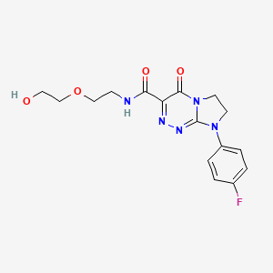 molecular formula C16H18FN5O4 B2794195 8-(4-fluorophenyl)-N-(2-(2-hydroxyethoxy)ethyl)-4-oxo-4,6,7,8-tetrahydroimidazo[2,1-c][1,2,4]triazine-3-carboxamide CAS No. 941935-28-0