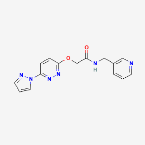 B2794220 2-((6-(1H-pyrazol-1-yl)pyridazin-3-yl)oxy)-N-(pyridin-3-ylmethyl)acetamide CAS No. 1428355-81-0