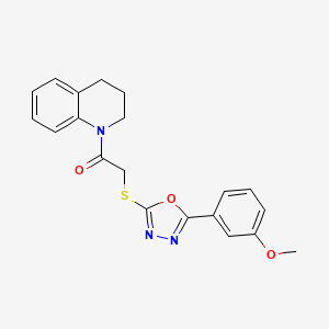 molecular formula C20H19N3O3S B2794230 1-({[5-(3-Methoxyphenyl)-1,3,4-oxadiazol-2-yl]thio}acetyl)-1,2,3,4-tetrahydroquinoline CAS No. 484695-76-3