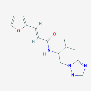 molecular formula C14H18N4O2 B2794237 (E)-3-(furan-2-yl)-N-(3-methyl-1-(1H-1,2,4-triazol-1-yl)butan-2-yl)acrylamide CAS No. 2034998-11-1