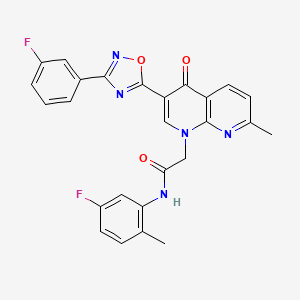 N-(5-fluoro-2-methylphenyl)-2-{3-[3-(3-fluorophenyl)-1,2,4-oxadiazol-5-yl]-7-methyl-4-oxo-1,4-dihydro-1,8-naphthyridin-1-yl}acetamide