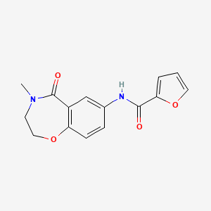 molecular formula C15H14N2O4 B2794243 N-(4-methyl-5-oxo-2,3,4,5-tetrahydrobenzo[f][1,4]oxazepin-7-yl)furan-2-carboxamide CAS No. 922127-78-4