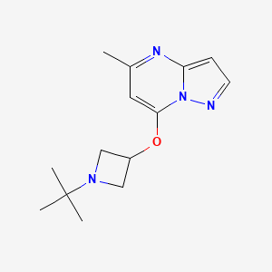 molecular formula C14H20N4O B2794250 1-Tert-butyl-3-({5-methylpyrazolo[1,5-a]pyrimidin-7-yl}oxy)azetidine CAS No. 2201618-87-1