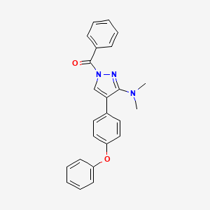 molecular formula C24H21N3O2 B2794251 [3-(dimethylamino)-4-(4-phenoxyphenyl)-1H-pyrazol-1-yl](phenyl)methanone CAS No. 321553-18-8