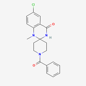 molecular formula C20H20ClN3O2 B2794260 1-benzoyl-6'-chloro-1'-methyl-3',4'-dihydro-1'H-spiro[piperidine-4,2'-quinazoline]-4'-one CAS No. 1251624-82-4