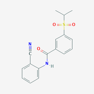 molecular formula C17H16N2O3S B2794269 N-(2-cyanophenyl)-3-(isopropylsulfonyl)benzamide CAS No. 919862-96-7