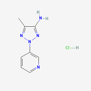 molecular formula C8H10ClN5 B2794279 5-Methyl-2-pyridin-3-yltriazol-4-amine;hydrochloride CAS No. 2253629-69-3