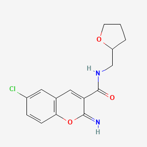 6-chloro-2-imino-N-(tetrahydrofuran-2-ylmethyl)-2H-chromene-3-carboxamide