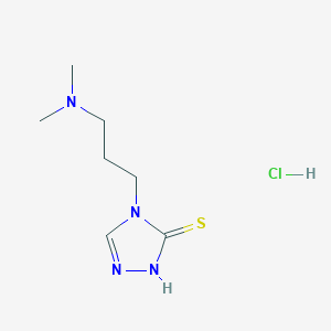 molecular formula C7H15ClN4S B2794286 4-[3-(Dimethylamino)propyl]-1H-1,2,4-triazole-5-thione;hydrochloride CAS No. 2580243-74-7
