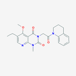 molecular formula C22H24N4O4 B2794287 3-(2-(3,4-dihydroquinolin-1(2H)-yl)-2-oxoethyl)-6-ethyl-5-methoxy-1-methylpyrido[2,3-d]pyrimidine-2,4(1H,3H)-dione CAS No. 1005302-93-1