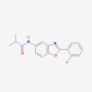 molecular formula C17H15FN2O2 B279429 N-[2-(2-fluorophenyl)-1,3-benzoxazol-5-yl]-2-methylpropanamide 
