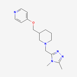 molecular formula C16H23N5O B2794292 4-[[1-[(4,5-Dimethyl-1,2,4-triazol-3-yl)methyl]piperidin-3-yl]methoxy]pyridine CAS No. 2379988-02-8