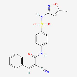 molecular formula C20H16N4O4S B2794294 (Z)-2-Cyano-N-[4-[(5-methyl-1,2-oxazol-3-yl)sulfamoyl]phenyl]-3-phenylprop-2-enamide CAS No. 748148-57-4