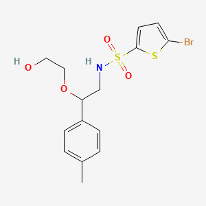 molecular formula C15H18BrNO4S2 B2794299 5-bromo-N-(2-(2-hydroxyethoxy)-2-(p-tolyl)ethyl)thiophene-2-sulfonamide CAS No. 1787916-76-0