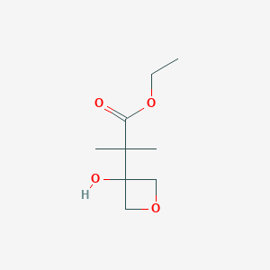 molecular formula C9H16O4 B2794306 Ethyl 2-(3-hydroxyoxetan-3-yl)-2-methylpropanoate CAS No. 2159207-55-1