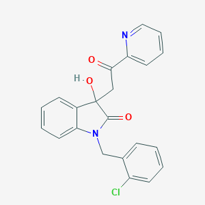 molecular formula C22H17ClN2O3 B279432 1-(2-chlorobenzyl)-3-hydroxy-3-[2-oxo-2-(pyridin-2-yl)ethyl]-1,3-dihydro-2H-indol-2-one 