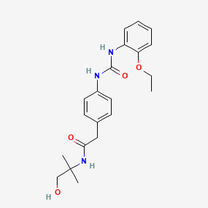 molecular formula C21H27N3O4 B2794321 2-(4-(3-(2-ethoxyphenyl)ureido)phenyl)-N-(1-hydroxy-2-methylpropan-2-yl)acetamide CAS No. 1235187-66-2