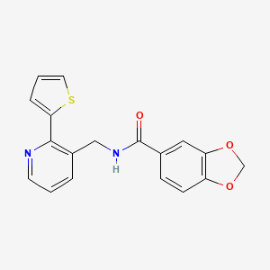 N-((2-(thiophen-2-yl)pyridin-3-yl)methyl)benzo[d][1,3]dioxole-5-carboxamide