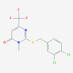 2-[(3,4-Dichlorophenyl)methylsulfanyl]-3-methyl-6-(trifluoromethyl)pyrimidin-4-one
