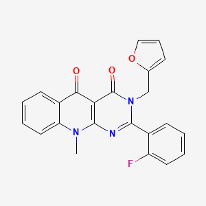 2-(2-fluorophenyl)-3-(furan-2-ylmethyl)-10-methylpyrimido[4,5-b]quinoline-4,5(3H,10H)-dione