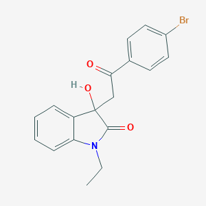 molecular formula C18H16BrNO3 B279434 3-[2-(4-bromophenyl)-2-oxoethyl]-1-ethyl-3-hydroxy-1,3-dihydro-2H-indol-2-one 