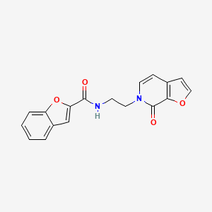 molecular formula C18H14N2O4 B2794349 N-(2-(7-oxofuro[2,3-c]pyridin-6(7H)-yl)ethyl)benzofuran-2-carboxamide CAS No. 2034272-37-0