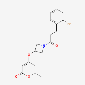 4-((1-(3-(2-bromophenyl)propanoyl)azetidin-3-yl)oxy)-6-methyl-2H-pyran-2-one