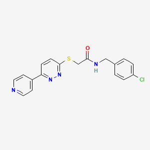 molecular formula C18H15ClN4OS B2794368 N-(4-chlorobenzyl)-2-[(6-pyridin-4-ylpyridazin-3-yl)thio]acetamide CAS No. 872988-06-2
