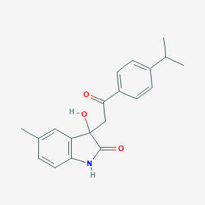 molecular formula C20H21NO3 B279437 3-hydroxy-5-methyl-3-{2-oxo-2-[4-(propan-2-yl)phenyl]ethyl}-1,3-dihydro-2H-indol-2-one 