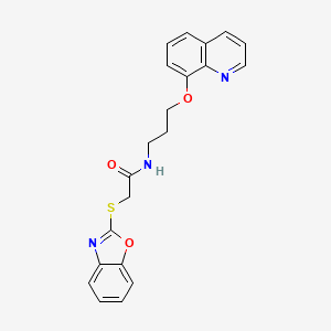 2-(benzo[d]oxazol-2-ylthio)-N-(3-(quinolin-8-yloxy)propyl)acetamide