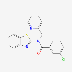 molecular formula C20H14ClN3OS B2794376 N-(benzo[d]thiazol-2-yl)-3-chloro-N-(pyridin-2-ylmethyl)benzamide CAS No. 898350-82-8