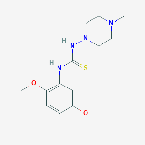 (E)-N'-(2,5-dimethoxyphenyl)-N-(4-methylpiperazin-1-yl)carbamimidothioic acid