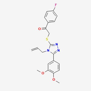 molecular formula C21H20FN3O3S B2794387 2-((4-allyl-5-(3,4-dimethoxyphenyl)-4H-1,2,4-triazol-3-yl)thio)-1-(4-fluorophenyl)ethanone CAS No. 690247-41-7