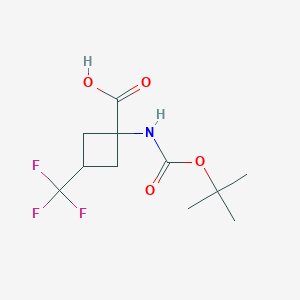 molecular formula C11H16F3NO4 B2794389 1-(叔丁氧羰氨基)-3-(三氟甲基)环丁基甲酸 CAS No. 2306270-08-4