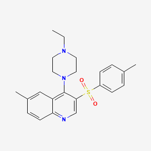 molecular formula C23H27N3O2S B2794402 4-(4-Ethylpiperazin-1-yl)-6-methyl-3-(4-methylbenzenesulfonyl)quinoline CAS No. 866847-38-3