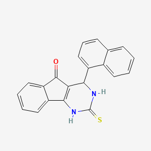 molecular formula C21H14N2OS B2794404 4-(1-萘基)-2-硫代-1,2,3,4-四氢-5H-吲哚并[1,2-d]嘧啶-5-酮 CAS No. 865659-28-5