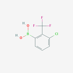 molecular formula C7H5BClF3O2 B2794405 3-Chloro-2-(trifluoromethyl)phenylboronic acid CAS No. 1401990-62-2; 957061-11-9