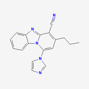 13-(1H-imidazol-1-yl)-11-propyl-1,8-diazatricyclo[7.4.0.0^{2,7}]trideca-2(7),3,5,8,10,12-hexaene-10-carbonitrile