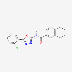 molecular formula C19H16ClN3O2 B2794412 N-[5-(2-chlorophenyl)-1,3,4-oxadiazol-2-yl]-5,6,7,8-tetrahydronaphthalene-2-carboxamide CAS No. 897734-88-2