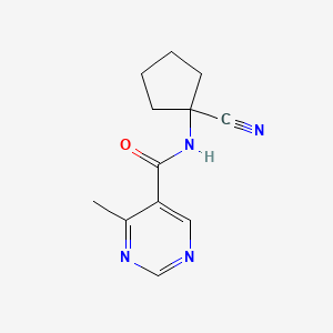 molecular formula C12H14N4O B2794414 N-(1-Cyanocyclopentyl)-4-methylpyrimidine-5-carboxamide CAS No. 2129674-46-8