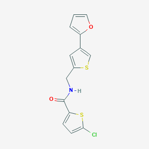 molecular formula C14H10ClNO2S2 B2794416 5-Chloro-N-[[4-(furan-2-yl)thiophen-2-yl]methyl]thiophene-2-carboxamide CAS No. 2380060-75-1