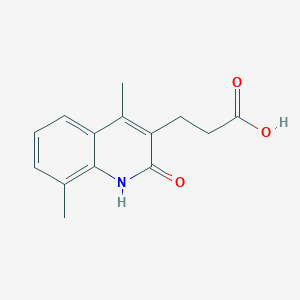 molecular formula C14H15NO3 B2794426 3-(2-Hydroxy-4,8-dimethylquinolin-3-yl)propanoic acid CAS No. 36796-93-7