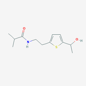 molecular formula C12H19NO2S B2794427 N-(2-(5-(1-hydroxyethyl)thiophen-2-yl)ethyl)isobutyramide CAS No. 2034492-26-5