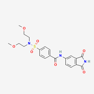 molecular formula C21H23N3O7S B2794441 4-[双(2-甲氧基乙基)磺酰氨基]-N-(1,3-二氧代异喹啉-5-基)苯甲酰胺 CAS No. 683235-39-4