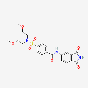 molecular formula C21H23N3O7S B2794441 4-[bis(2-methoxyethyl)sulfamoyl]-N-(1,3-dioxo-2,3-dihydro-1H-isoindol-5-yl)benzamide CAS No. 683235-39-4